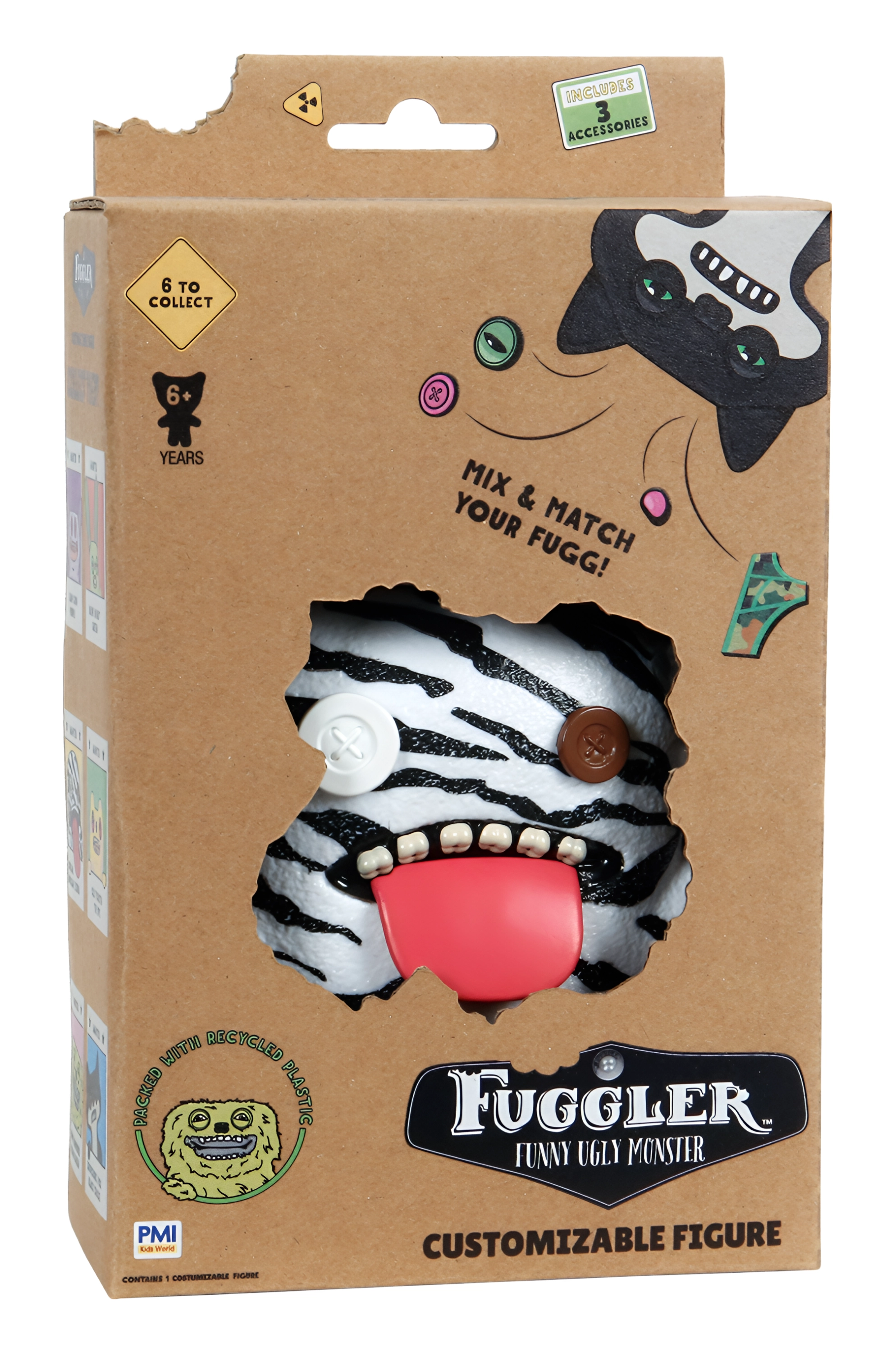 Figurka PMI Kids World Fuggler S1 Customizable Figures 11,5cm - Oogah Boogah Zebra