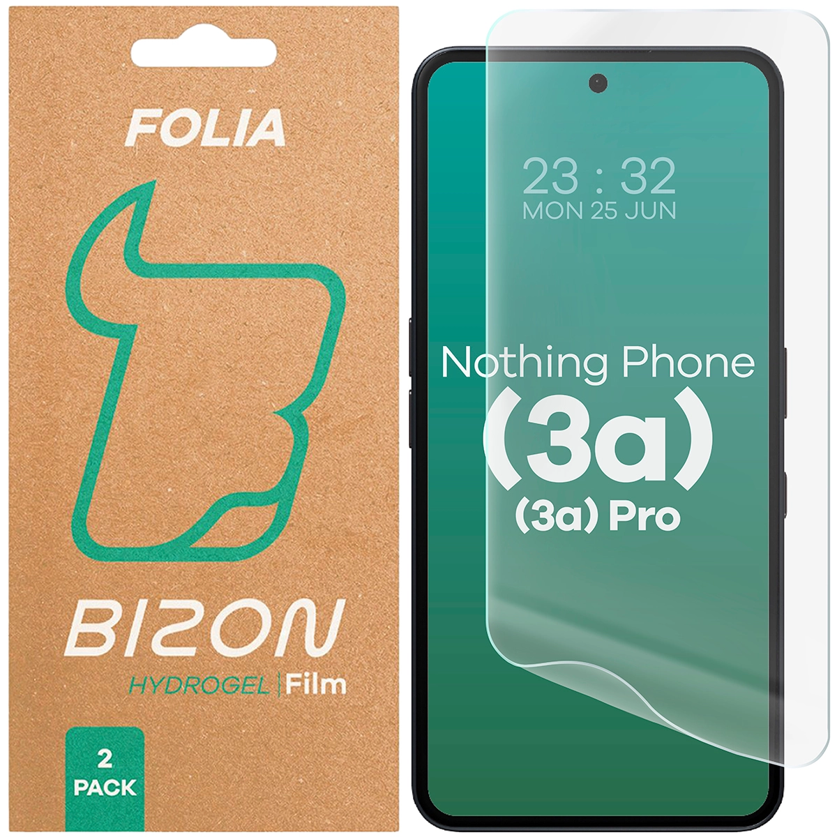 Folia hydrożelowa Bizon na ekran Hydrogel Front do Nothing Phone 3a / 3a Pro 2 sztuki