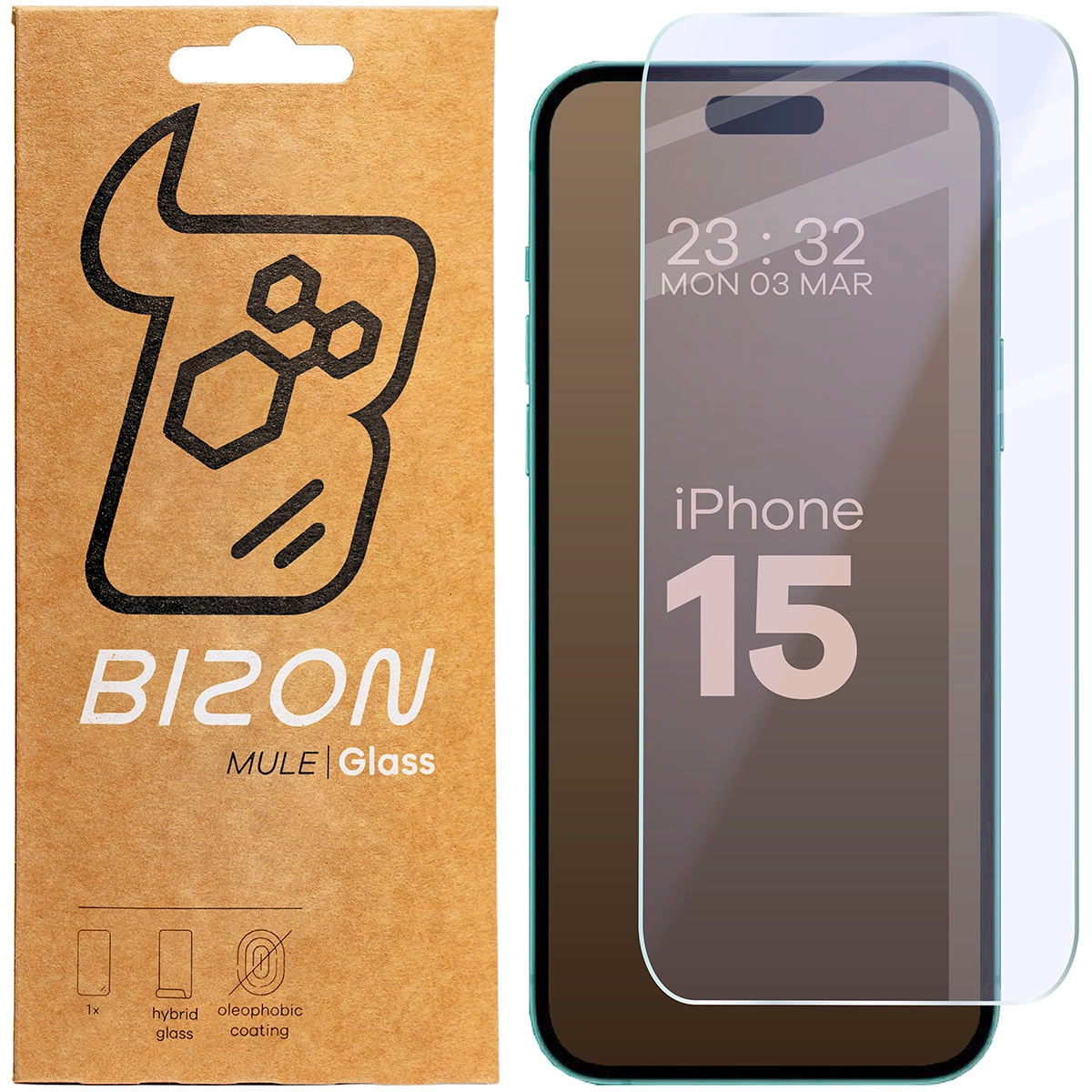 Szkło hybrydowe Bizon Elastyczne Mule do iPhone 15