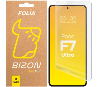 Folia ochronna Bizon matowa Film Sun do Xiaomi Poco F7 Ultra 2 sztuki