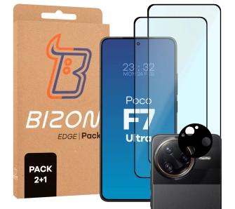 Zestaw ochronny Bizon 2x Szkło + szybka na aparat Edge 2 Pack do Xiaomi Poco F7 Ultra