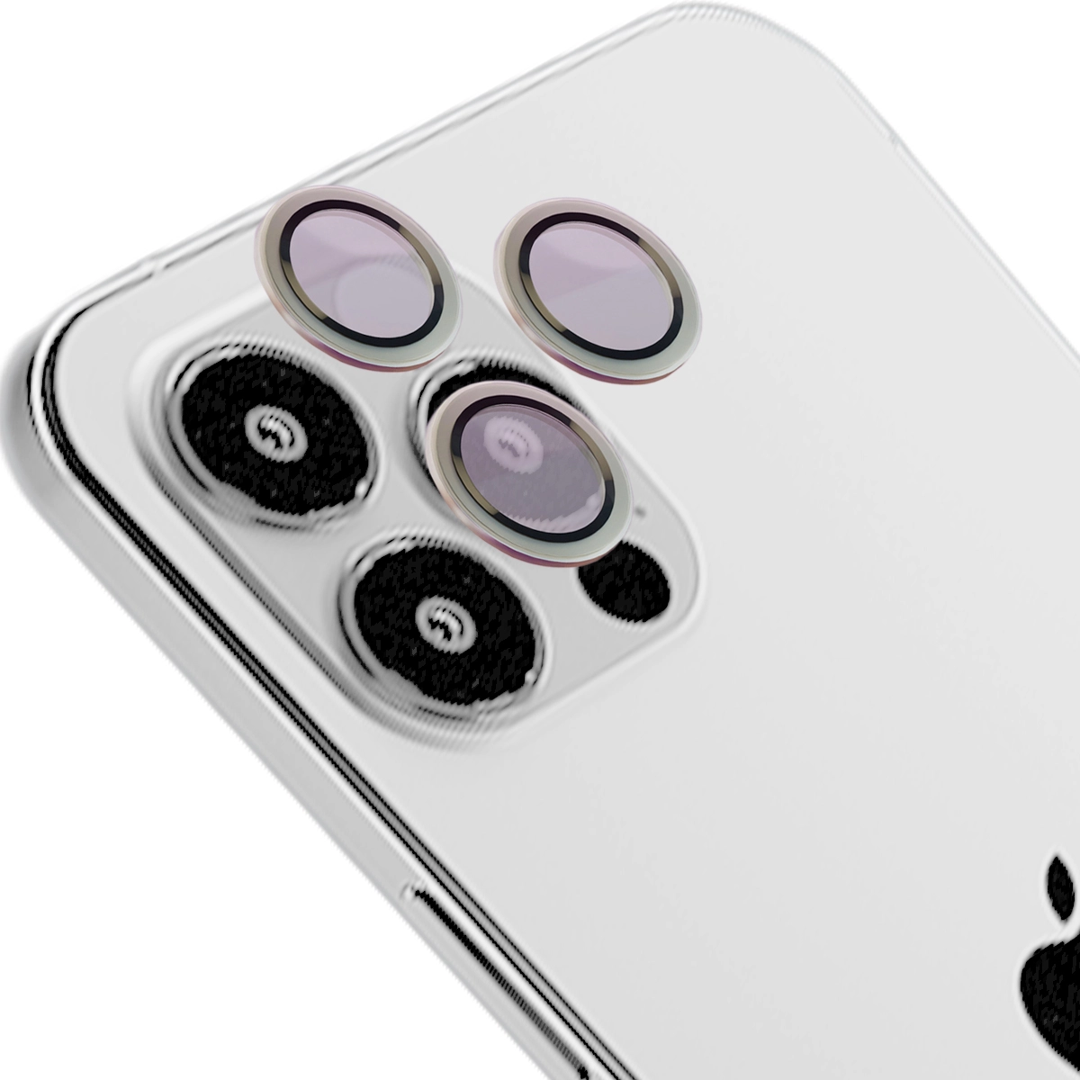 Szkło hartowane Bizon na aparat z aplikatorem Snap Lens do iPhone 12 Pro Max srebrna ramka