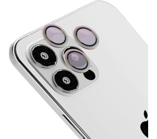 Bizon na aparat z aplikatorem Snap Lens do iPhone 12 Pro Max srebrna ramka