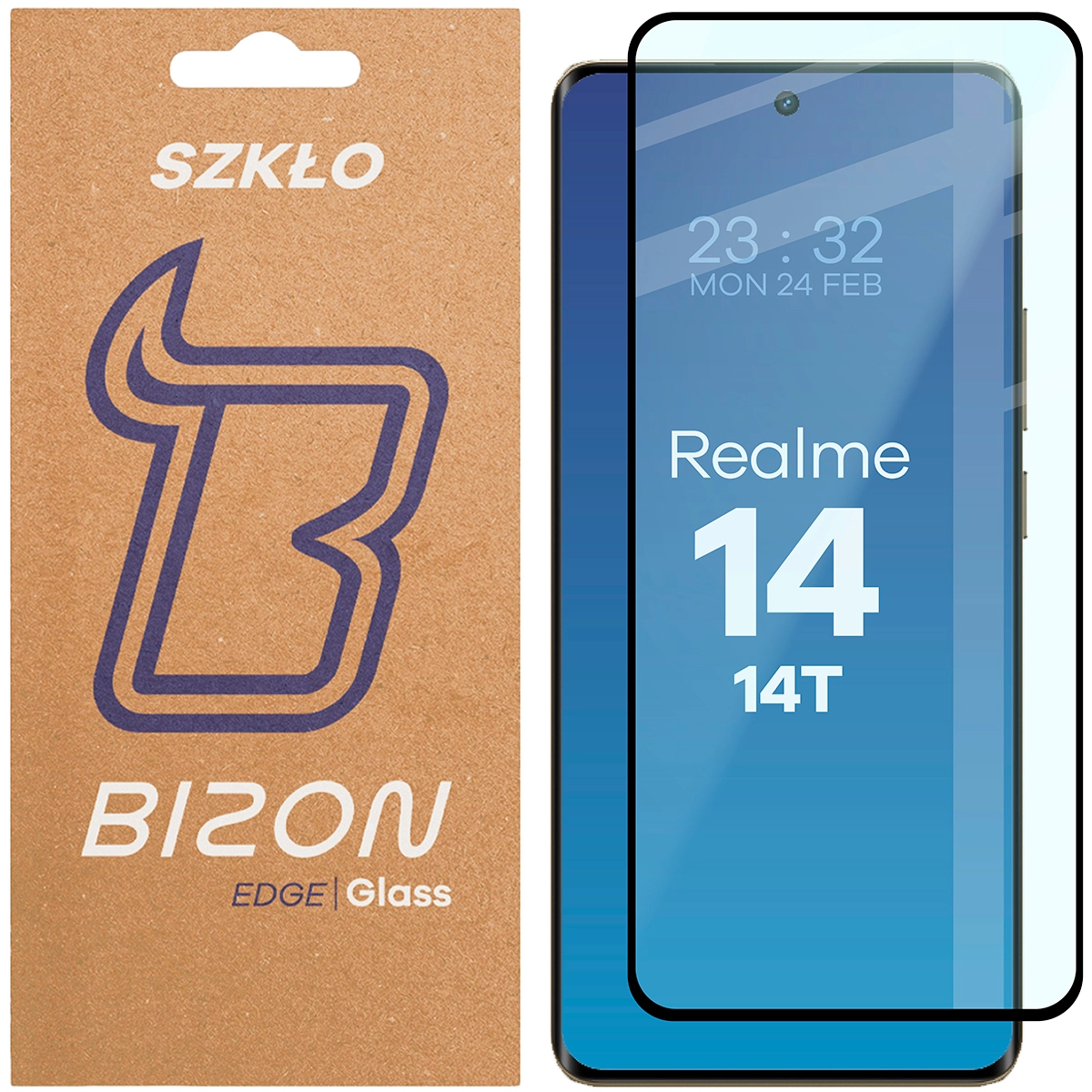 Szkło hartowane Bizon pełne Edge 2 do Realme 14 5G/14T 5G