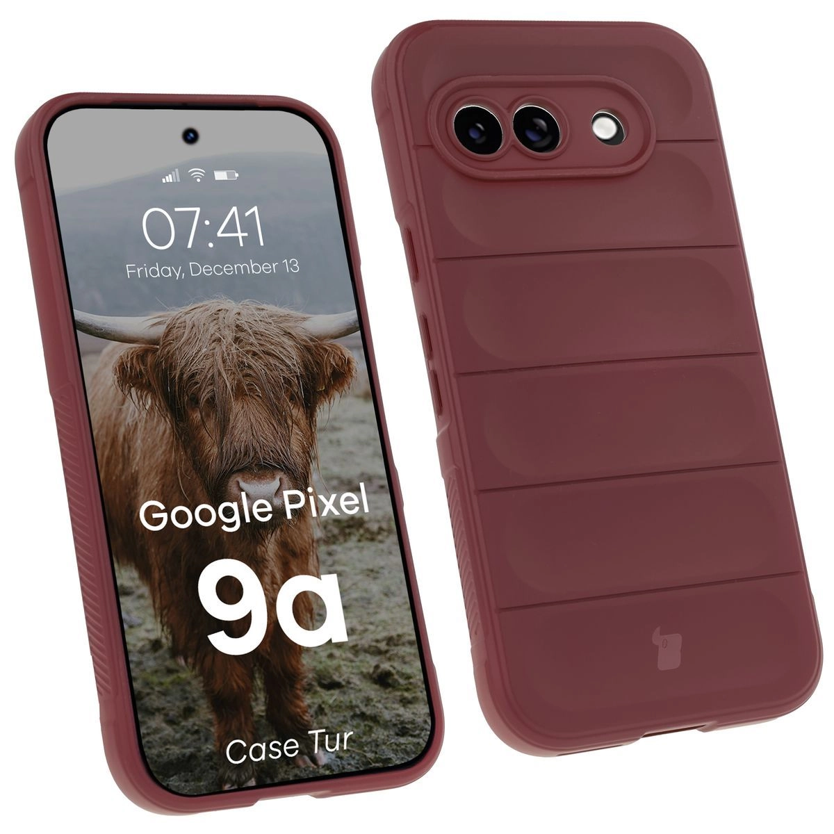 Etui Bizon Tur do Google Pixel 9a Burgundowy