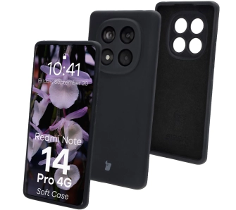 Etui Bizon Silikonowe Soft do Xiaomi Redmi Note 14 Pro 4G Czarny