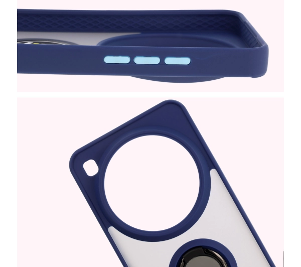 Bizon z uchwytem na palec Hybrid Ring do Xiaomi 15 Ultra przydymione z Granatową ramką