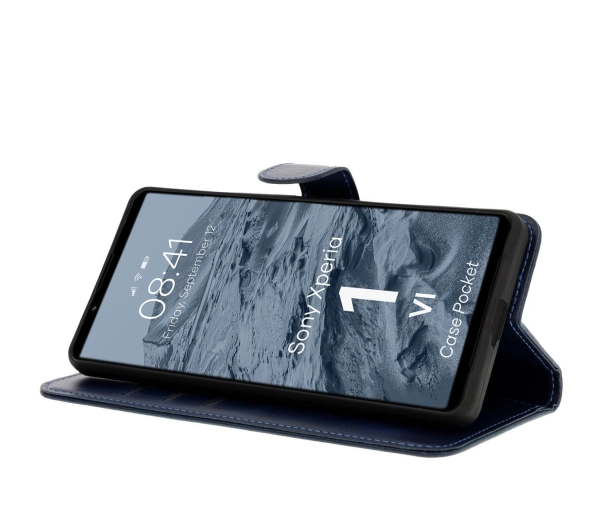 Bizon z klapką Pocket do Sony Xperia 1 VI Granatowy