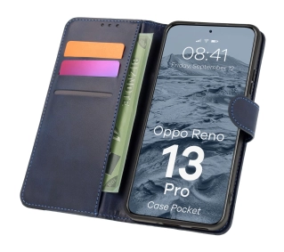 Bizon z klapką Pocket do Oppo Reno13 Pro Granatowy