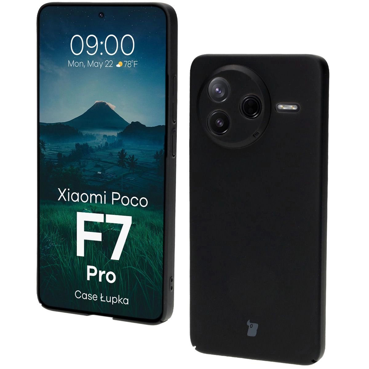Etui Bizon Łupka do Xiaomi Poco F7 Pro Czarny
