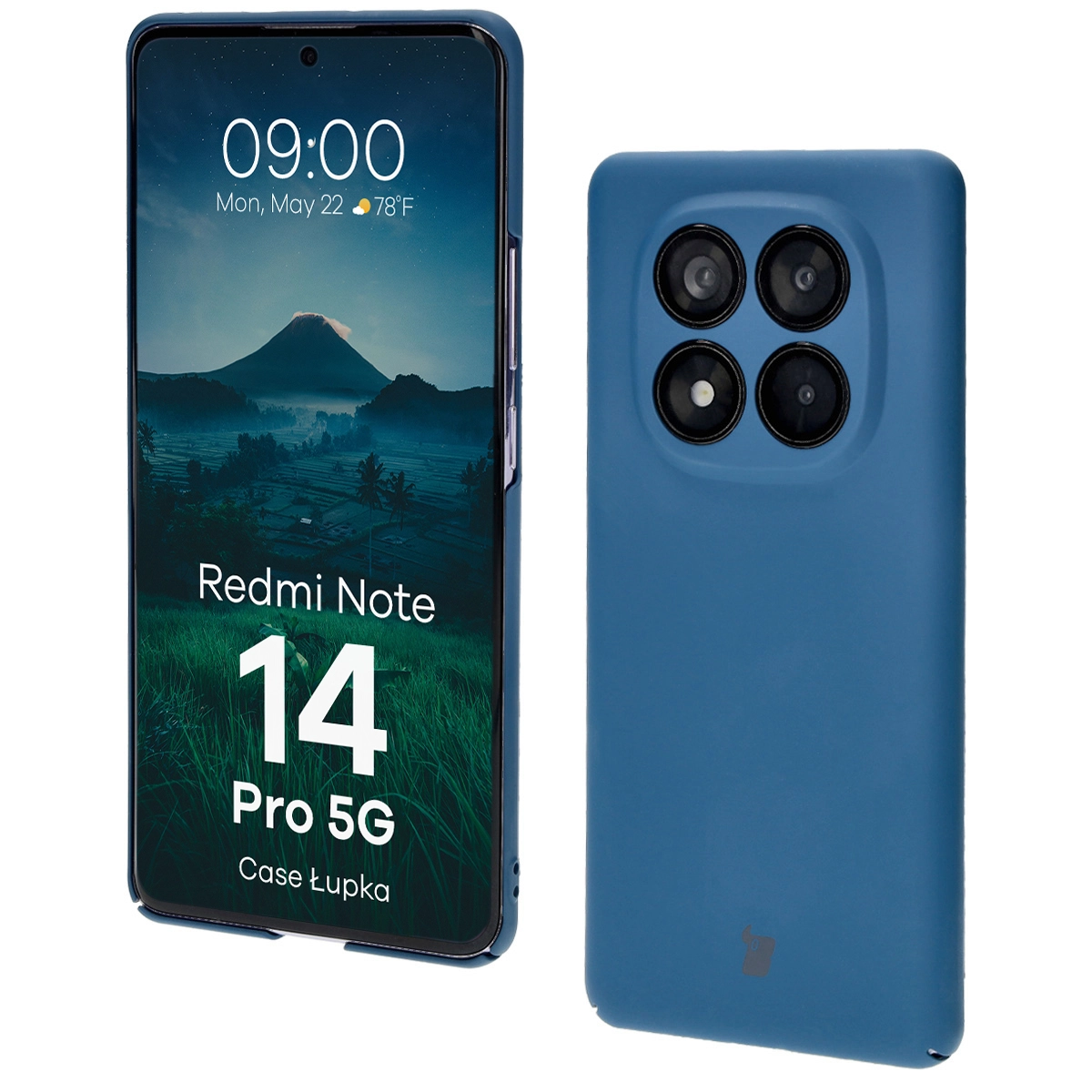 Etui Bizon Łupka do Xiaomi Redmi Note 14 Pro 5G Niebieski