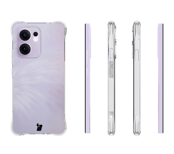 Bizon elastyczne etui Salpa + 2x szkło hartowane Clear Pack do Oppo Reno13 F