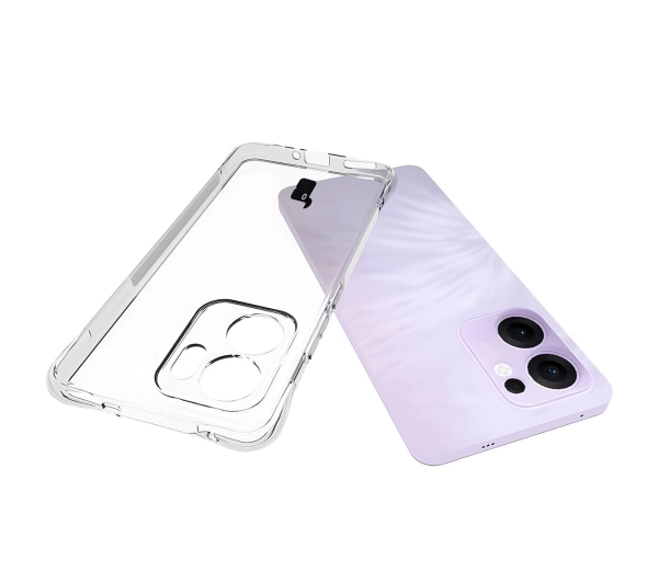 Bizon elastyczne etui Salpa + 2x szkło hartowane Clear Pack do Oppo Reno13 F
