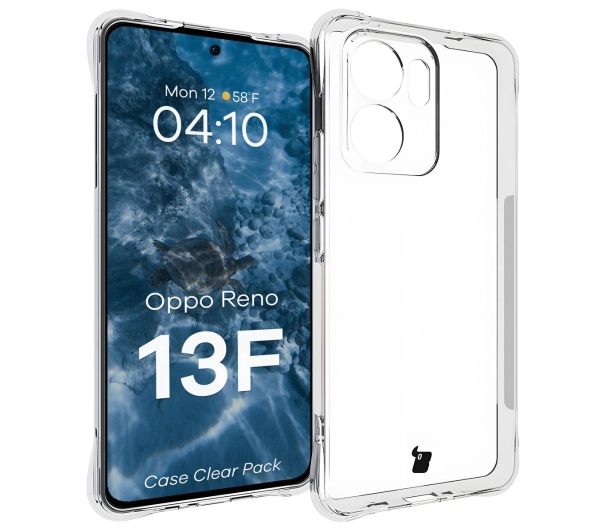 Bizon elastyczne etui Salpa + 2x szkło hartowane Clear Pack do Oppo Reno13 F