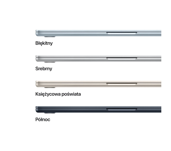 Apple MacBook Air 2025 13,6" M4 16GB RAM 512GB Dysk macOS Północ 70W Funkcje AI - Kup na Raty - RRSO 0%