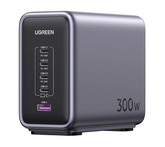 Ładowarka sieciowa UGREEN CD333 Nexode USB 4xUSB-C GaN 300W + kabel USB-C 240W Czarny