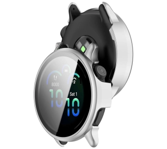 Nakładka na tarczę Bizon ze szkłem do Garmin Vivoactive 6 srebrny
