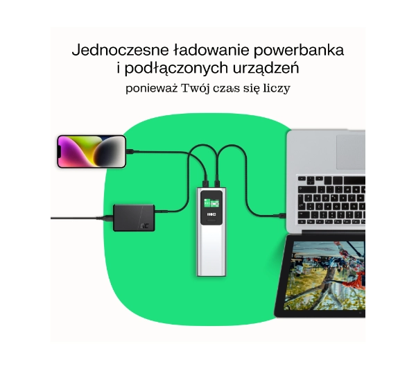 Green Cell PowerPlay Ultra PBGC25UD 25200mAh 140W Srebrny - ⚡ EURO HIT CENOWY! ⚡