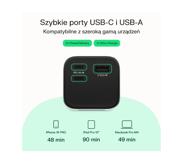 Green Cell PowerPlay Ultra PBGC25UD 25200mAh 140W Srebrny - ⚡ EURO HIT CENOWY! ⚡