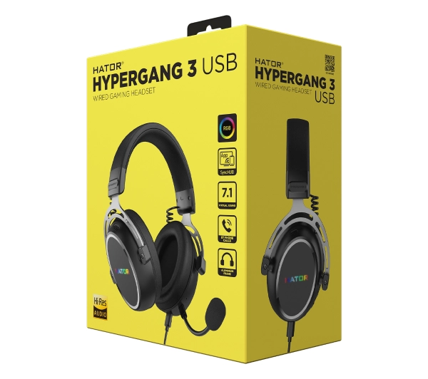 Hator Hypergang 3 USB ESH50 Nauszne Czarny