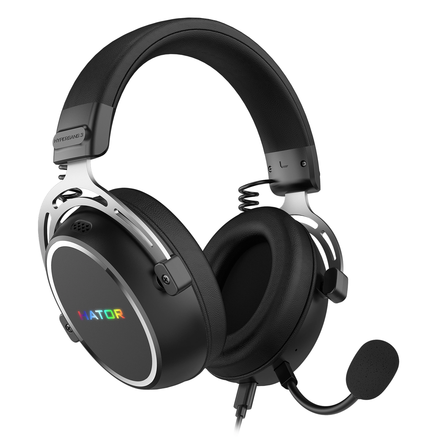 Słuchawki przewodowe z mikrofonem Hator Hypergang 3 USB ESH50 Nauszne Czarny