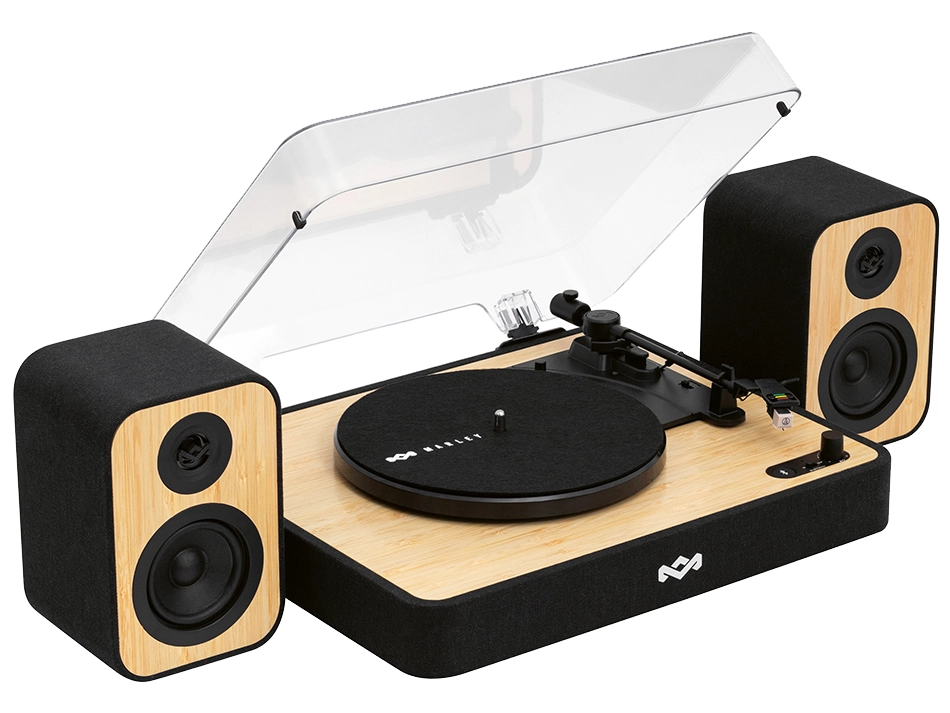 Gramofon House of Marley Revolution + Głośniki (EM-JT304-SB) Manualny Napęd paskowy Bluetooth Czarno-beżowy