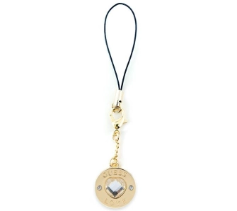 Zawieszka do telefonu Guess 4G Heart Diamond Charm with Rhinestones Złoty