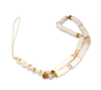 Zawieszka do telefonu Guess Heishi Beads Biały