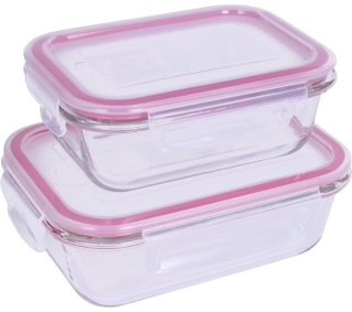 Lamart Szklane Prostokątne LT6057 2szt AIR 600ml/1000ml