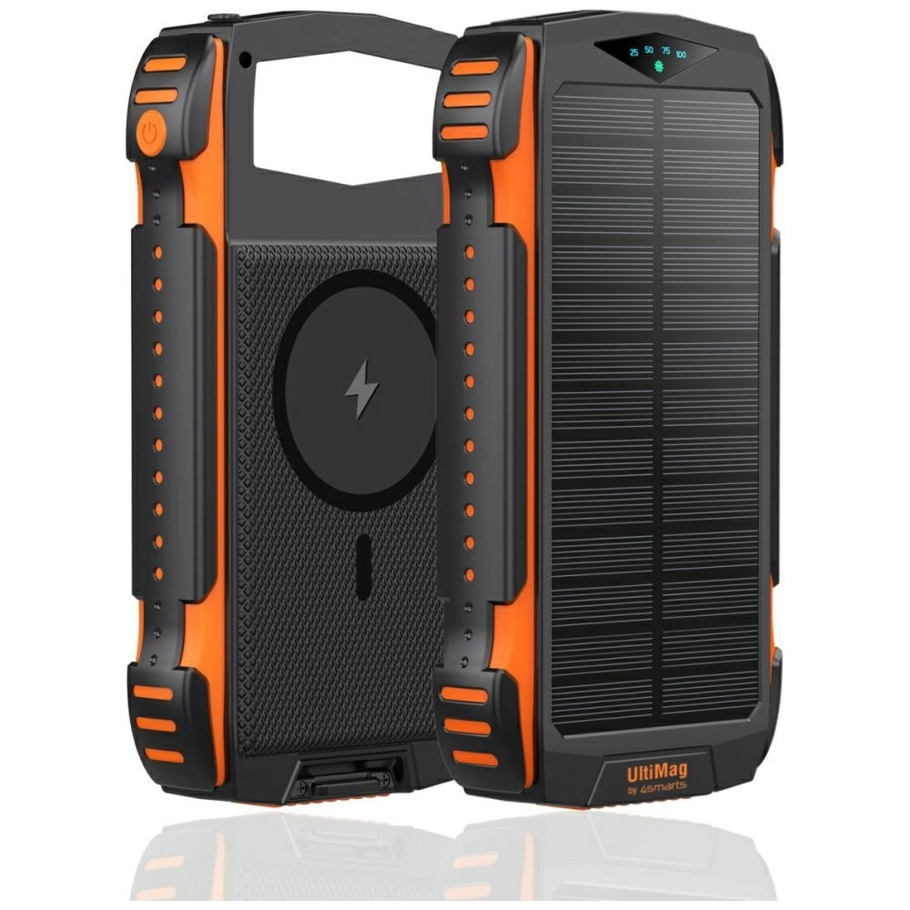 Powerbank solarny 4smarts TitanPack Rugged UltiMag 20000mAh 20W Czarno-pomarańczowy