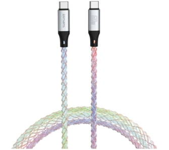 Kabel 4smarts USB-C do USB-C 60W 1,5m RGB Wielokolorowy