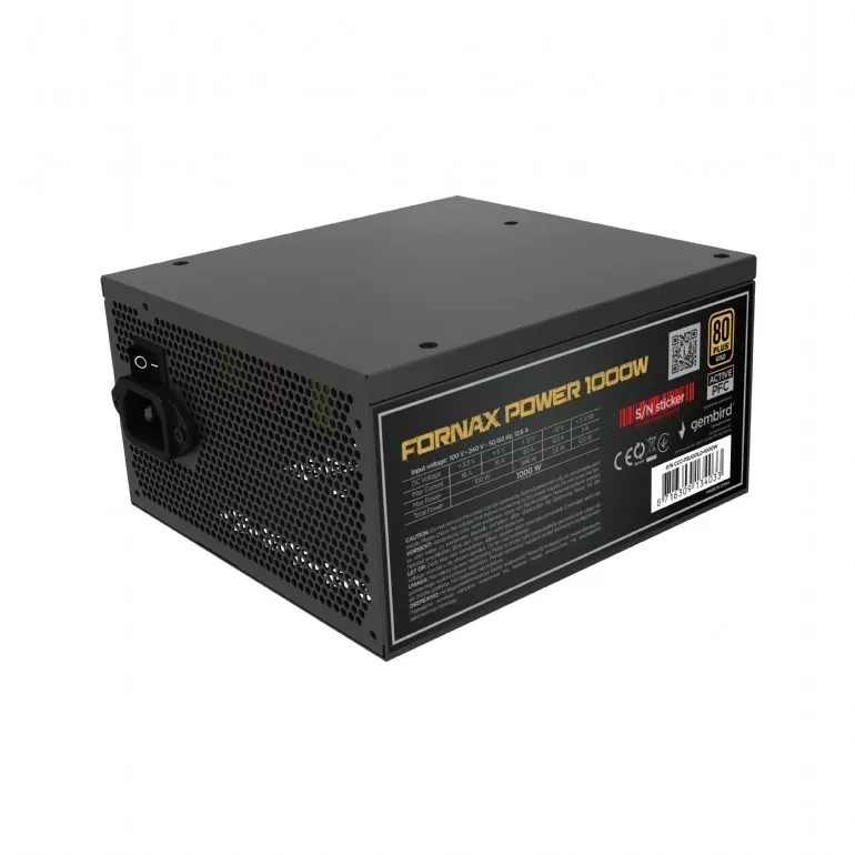 Zasilacz Gembird Fornax Power 1000W 80+ Gold Czarny