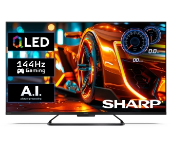 Telewizor Sharp 43HR7765E 43" QLED 4K 144Hz Google TV Funkcje AI Dolby Vision IQ Dolby Atmos DTS-X HDMI 2.1 DVB-T2
