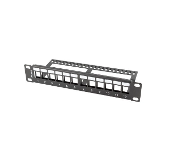 Patch panel Lanberg PPKS-9112-B PUSTY 12 PORT 1U 10" Czarny