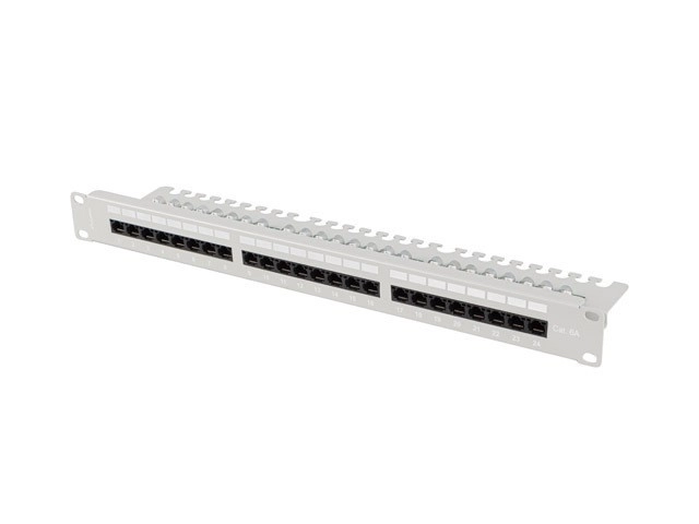 Patch panel Lanberg PPUA-1124-S 24 PORT 1U 19" KAT.6A UTP Szary