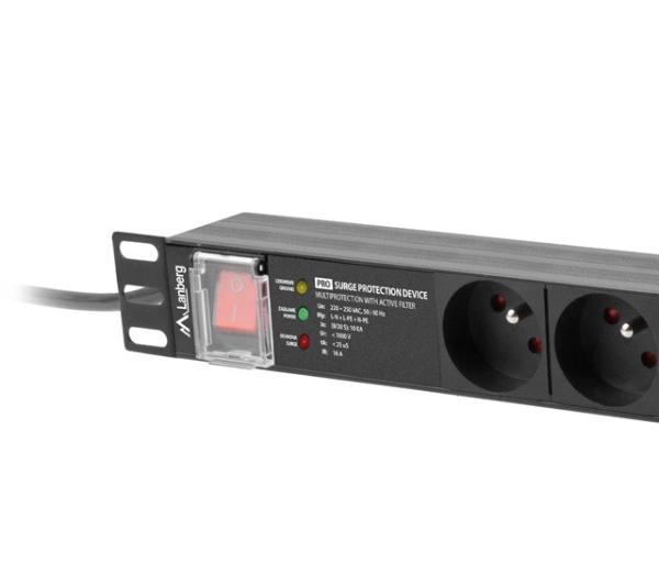 Lanberg RACK PDU 1U 16A 7x230V 2m Czarny