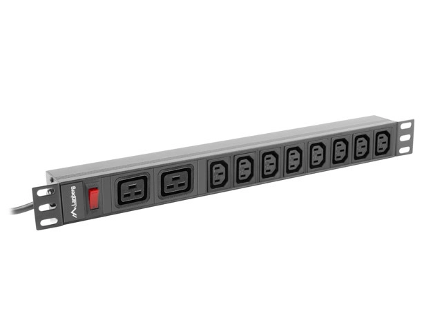 Listwa zasilająca Lanberg RACK PDU 1U 16A 2m Czarny