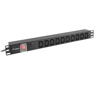 Listwa zasilająca Lanberg RACK PDU 1U 10A 10xC13 2m Czarny