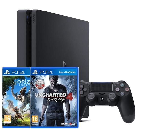 Konsola Sony PlayStation 4 Slim 1TB + Horizon Zero Dawn + Uncharted 4: Kres Złodzieja
