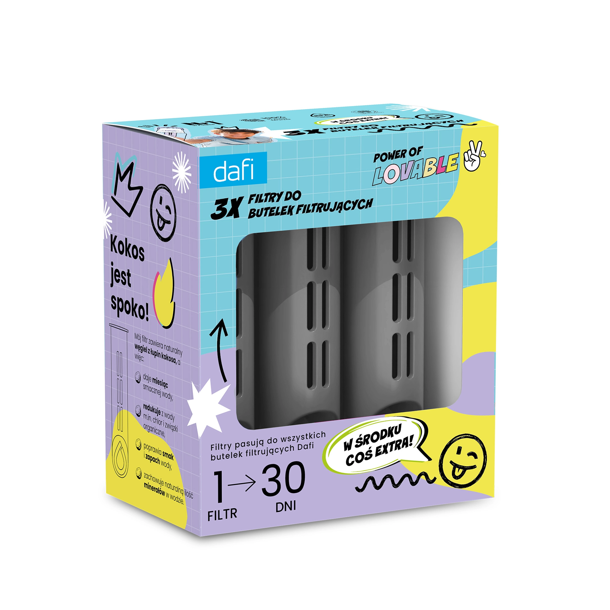 Wkłady filtrujące Dafi 3szt. Szary