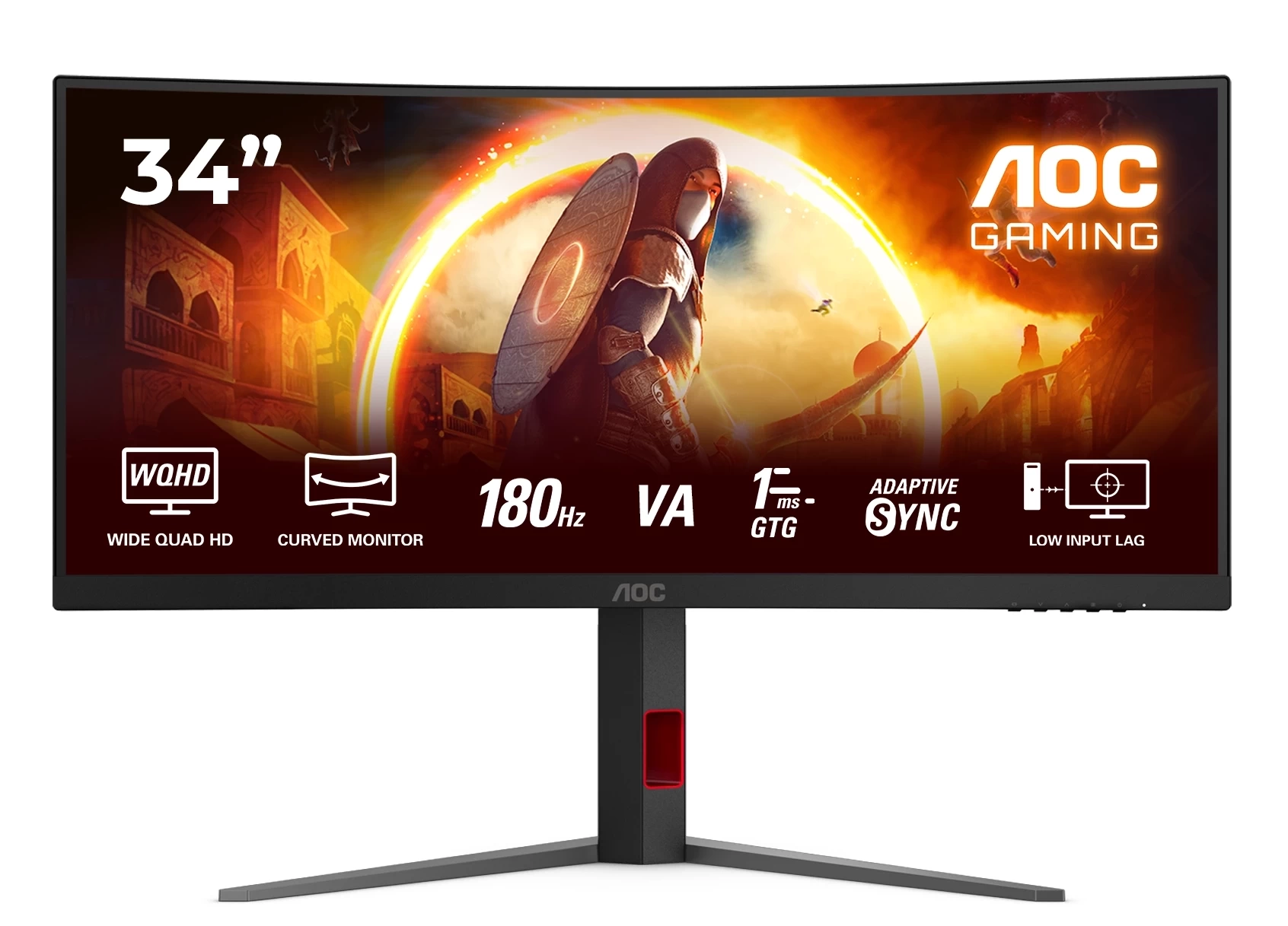 Monitor AOC CU34G4 34" UWQHD Fast VA 180Hz 0,5ms MPRT Zakrzywiony Gamingowy