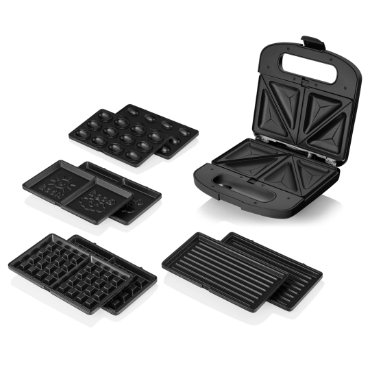 Opiekacz Zeegma Rotee Chef Easy Black Trójkąty Gofry Panini Ciasteczka Motyw dziecięcy 900W