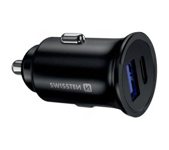 Ładowarka samochodowa Swissten 20111760 Power Delivery + Quick Charge USB-C 36W Czarny