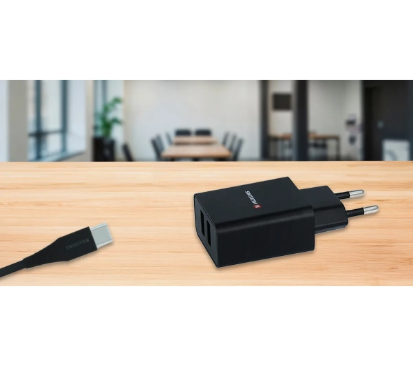 Swissten 22054000  2x USB-A 2,1A Czarny