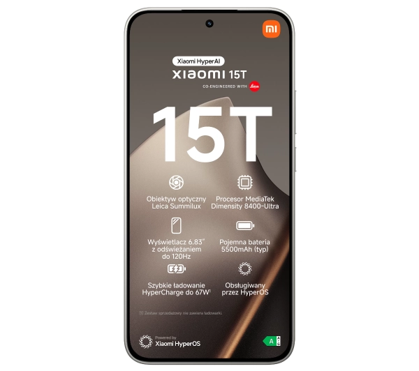 Xiaomi 15T 12/512GB Funkcje AI 6,83" 120Hz 50Mpix Szary - Kup na Raty - RRSO 0%