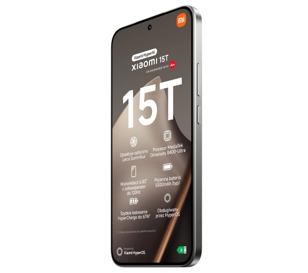 Xiaomi 15T 12/512GB Funkcje AI 6,83" 120Hz 50Mpix Szary - Kup na Raty - RRSO 0%