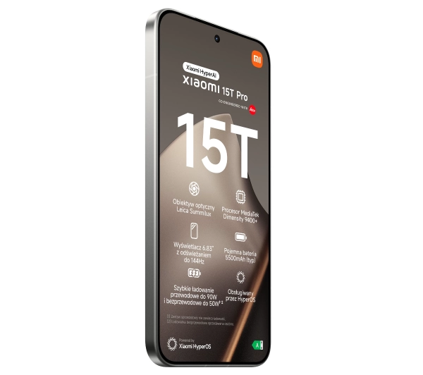 Xiaomi 15T Pro 12/1TB 6,83" 144Hz 50Mpix Szary - Kup na Raty - RRSO 0%