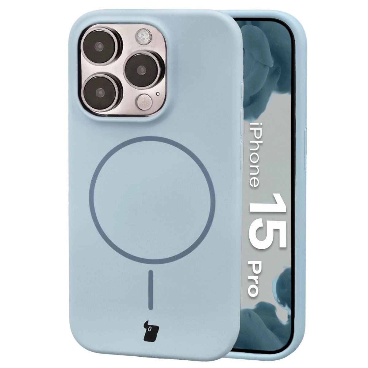 Etui Bizon Soft z MagSafe do Apple iPhone 15 Pro Jasnoniebieski