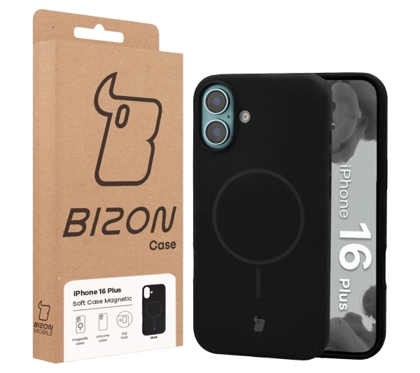 Bizon Soft z MagSafe do Apple iPhone 16 Plus Czarny