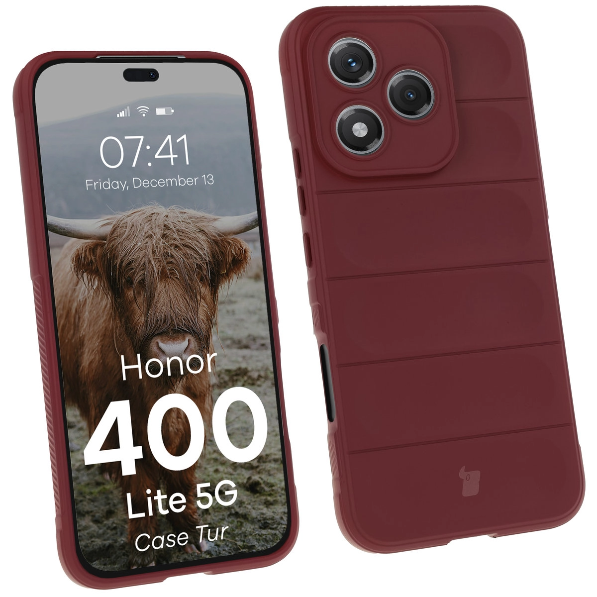 Etui Bizon Tur do Honor 400 Lite 5G Ciemnofioletowy